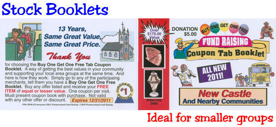 Stock Booklet Coupons for Fund Raising